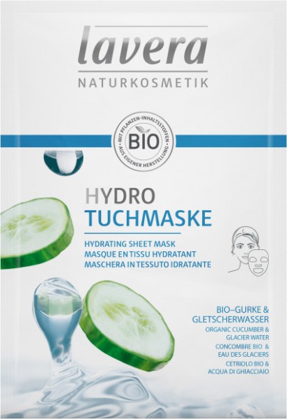 Lavera HYDRO TUCHMASKE Bio-Gurke & Gletscherwasser 21ml