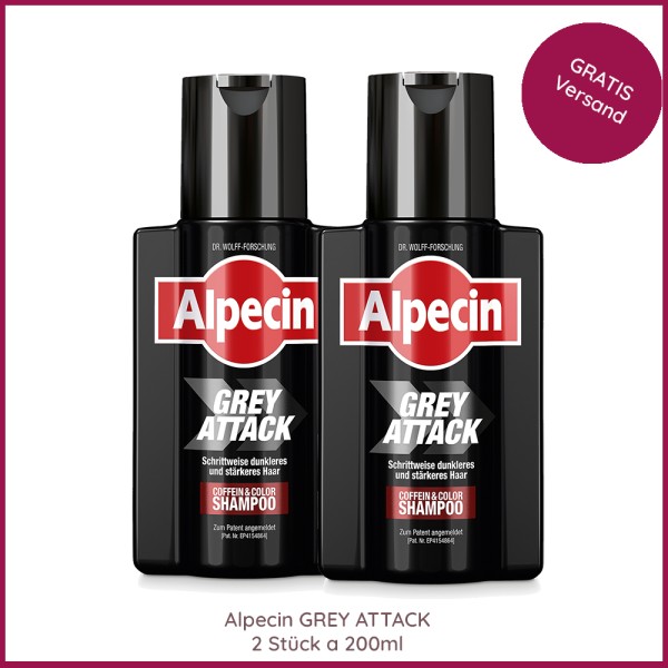 2 Stück Alpecin Grey Attack Coffein & Color Shampoo Sparset 400ml